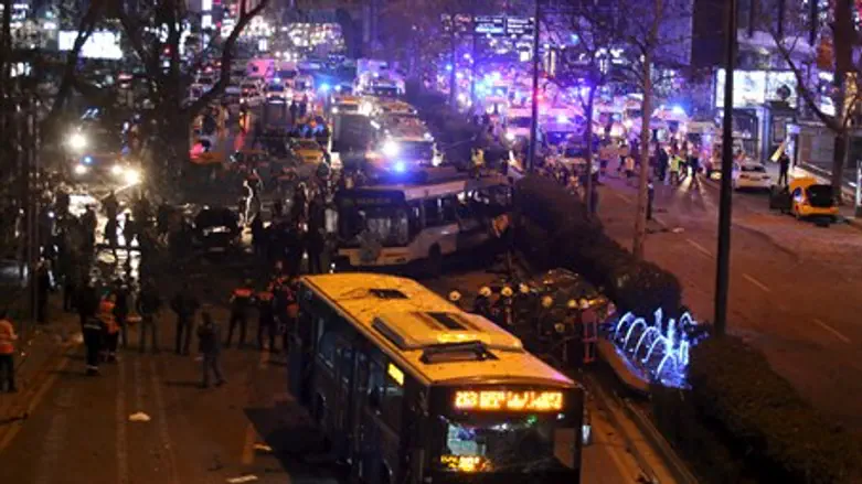 Site of bombing in Ankara, Turkey