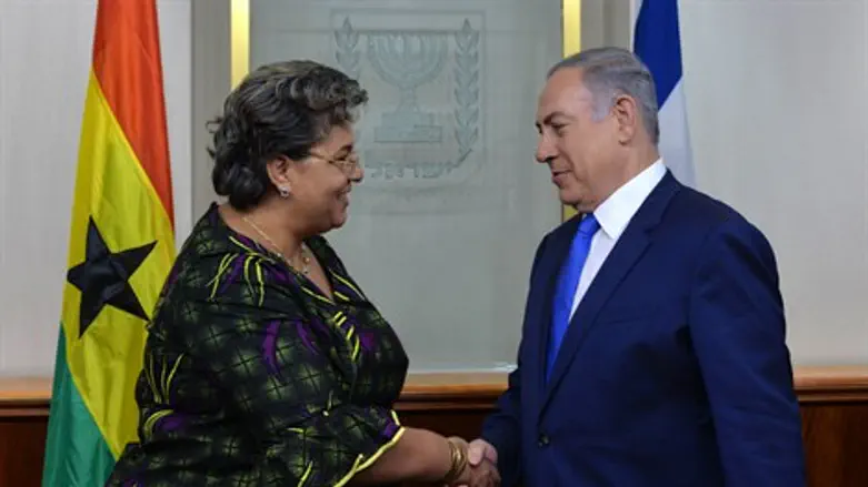 נתניהו עם שרת החוץ של גאנה