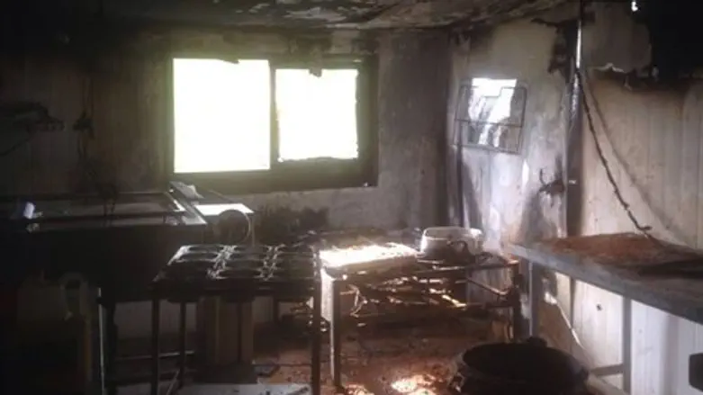 המטבח לאחר השריפה