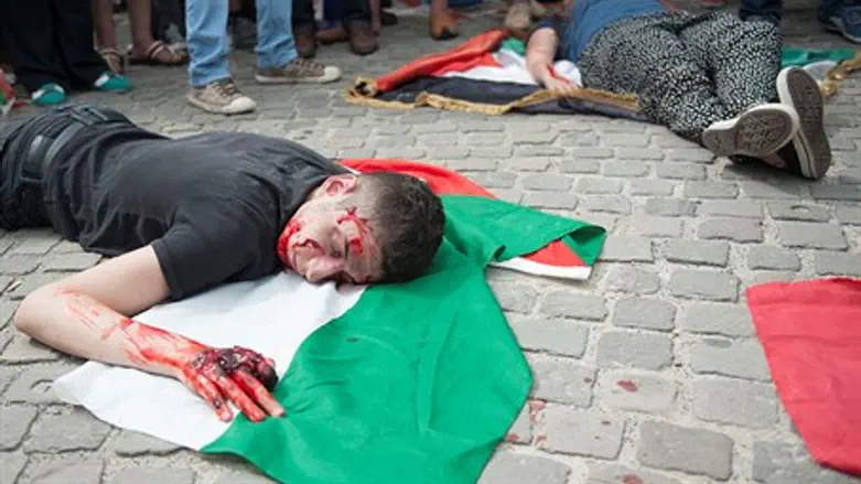 Palestinian supporters demonstrate in Brussels (illustration)