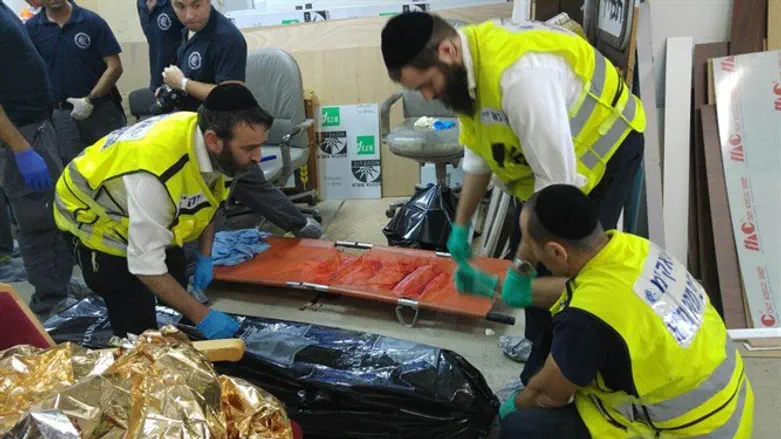 ZAKA crew at the site of a terror attack