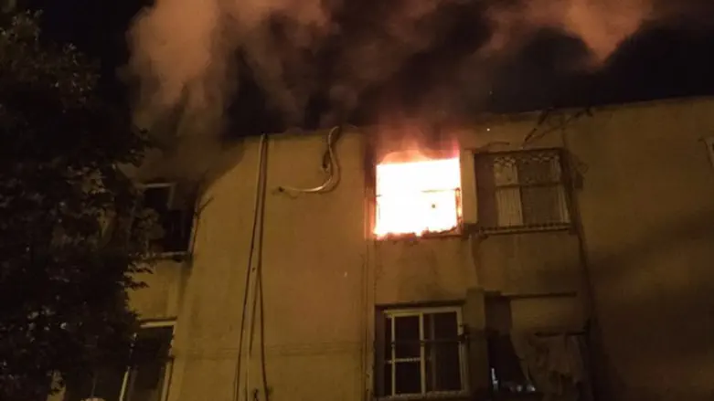 הדליקה בבניין בחדרה