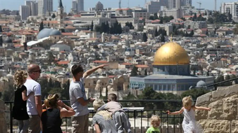 Tourists enjoy the sites in Jerusalem