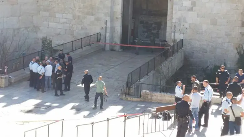 זירת הפיגוע בשער שכם