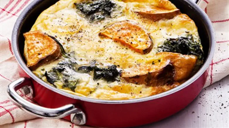 Spinach and sweet potato frittata