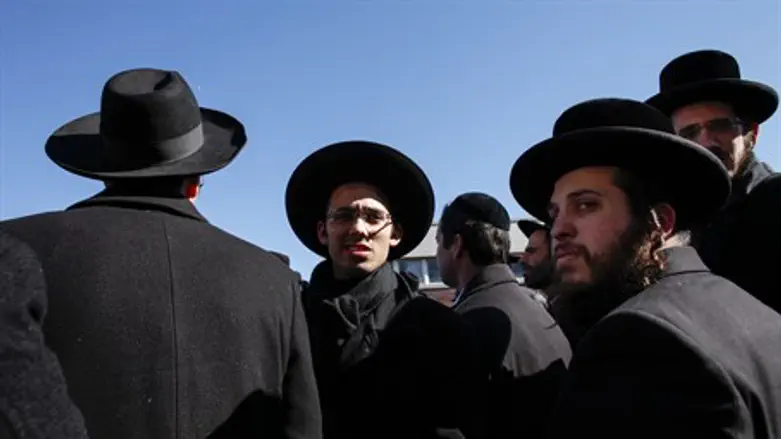 Orthodox Jewish men in Brooklyn, March 22, 2015