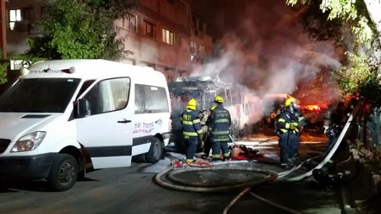 На месте пожара в Бней-Браке