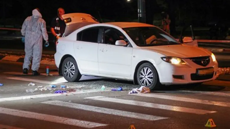 The scene of the assassination in Tel Aviv