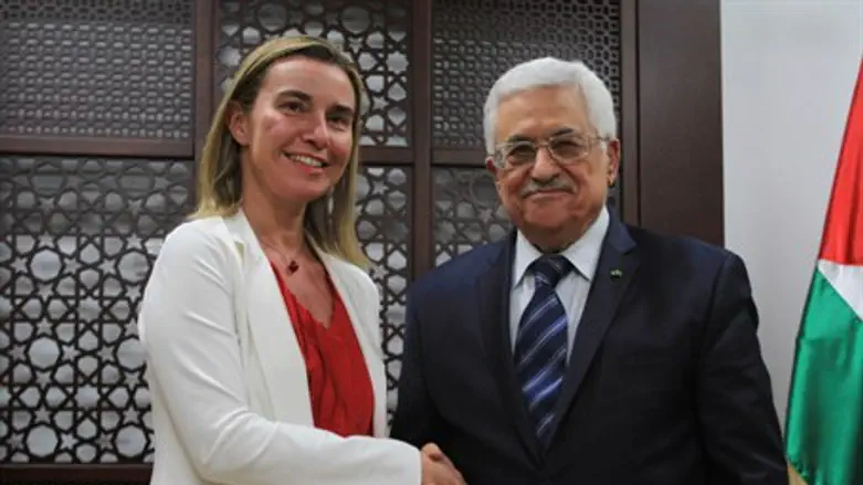 EU's Federica Mogherini, Mahmoud Abbas