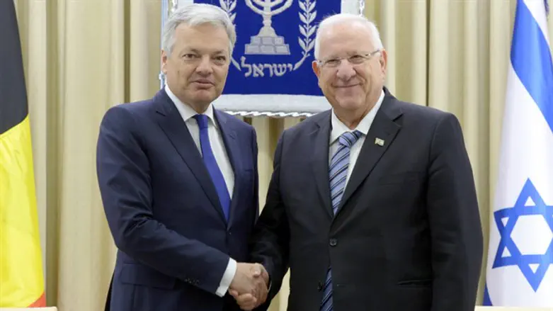 הנשיא עם שר החוץ הבלגי