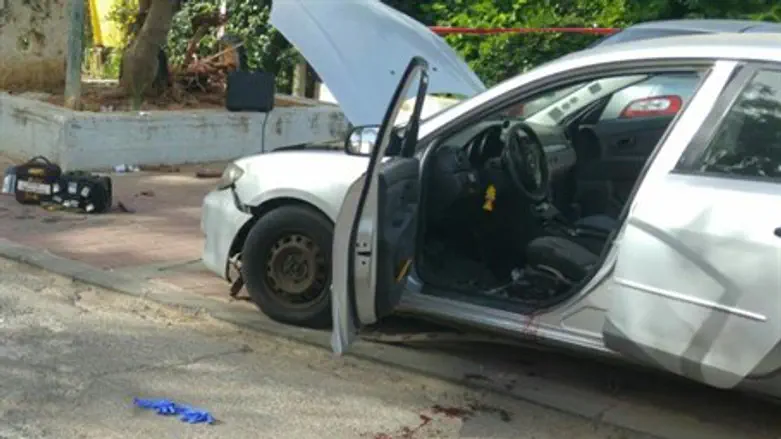 Место взрыва автомобиля в Ор-Йегуде