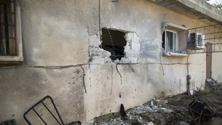 . Gaza belt.Israeli home damaged by Gaza rocket