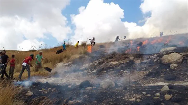 Тушение пожара возле Ицхара