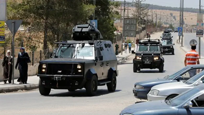 Security vehicles near Baqaa