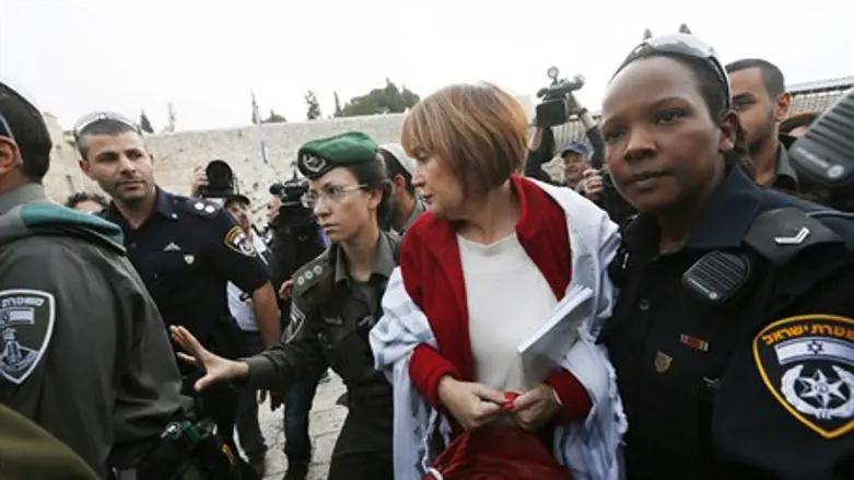 Lesley Sachs detained by police (file)