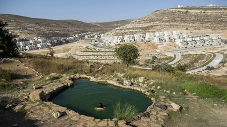 Natural spring outside Givat Ze'ev, Samaria