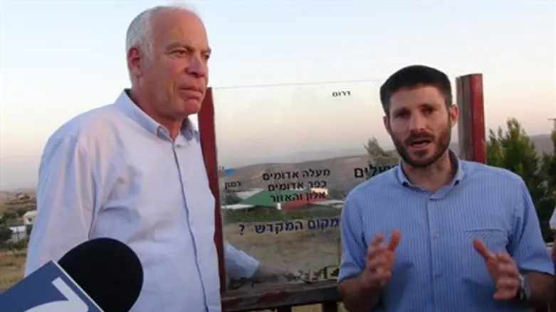 Minister Ariel and MK Smotrich in Amona