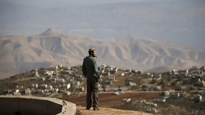 Jewish villager at lookout point near Shiloh, Samaria