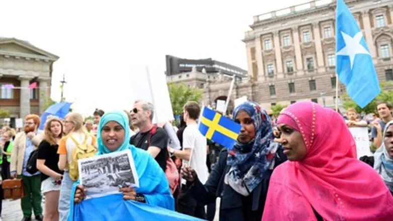 Migrant demo in Sweden (file)