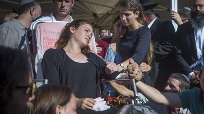 Tehillah Mark attends her father Michael's funeral