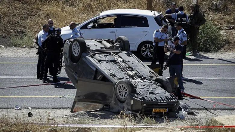 The Mark family car following the terrorist attack