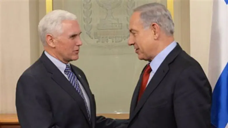 Mike Pence and Binyamin Netanyahu