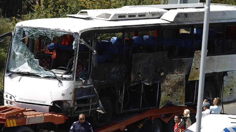 Bus damaged in Burgas attack