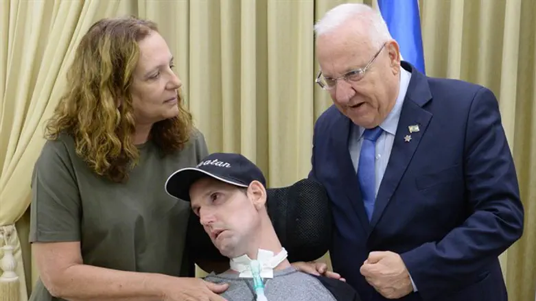 President Rivlin with Yonatan Levin