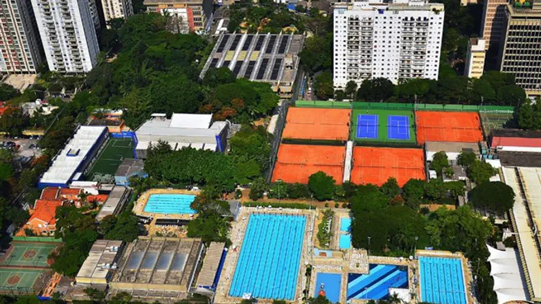 An aerial view of Sao Paulo's huge Hebraica club, the main meeting place for the city's Je