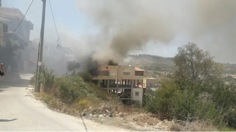 Scene of the crash in abandoned building