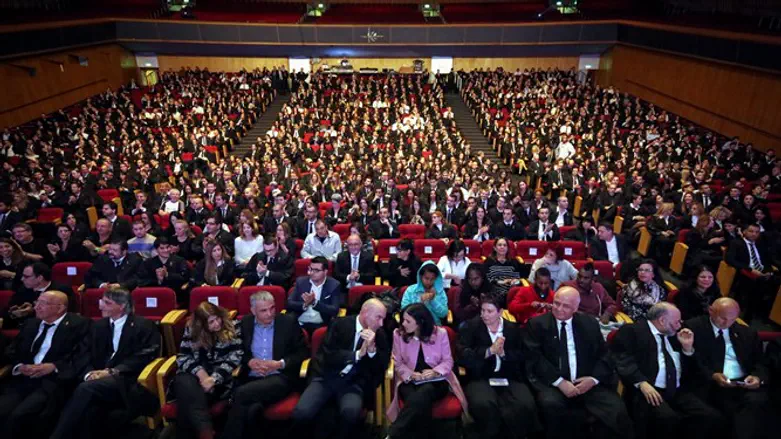 Newly graduated lawyers seen at their graduation ceremony at the Jerusalem congress center