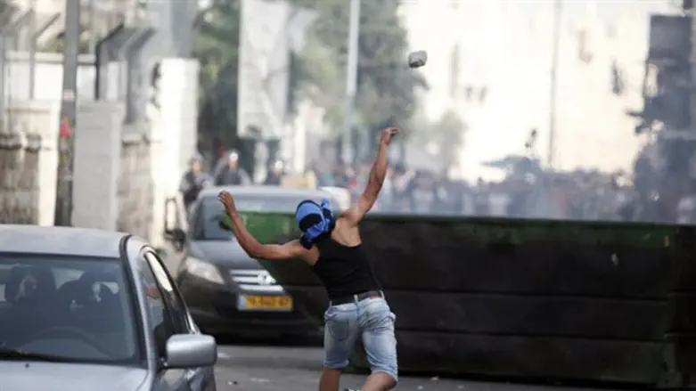 Rock throwing in Jerusalem. Illustrative.