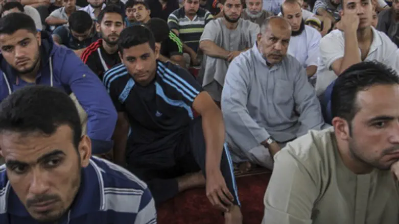 Muslims before prayer