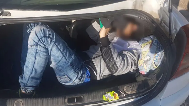 Illegal infiltrator found in trunk of car