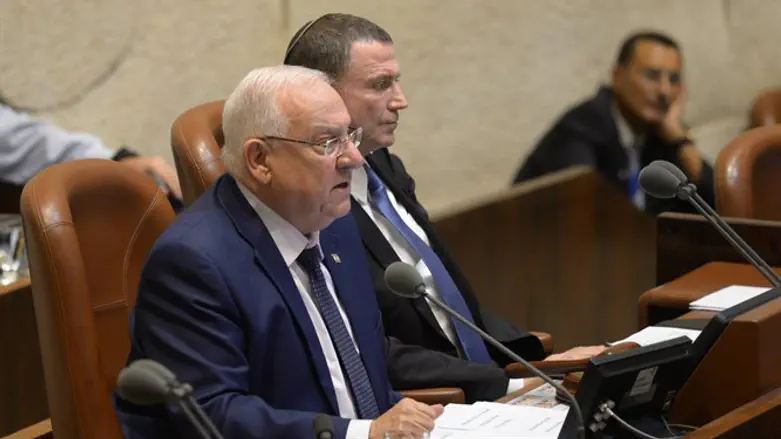 הנשיא ריבלין, במהלך נאומו בכנסת