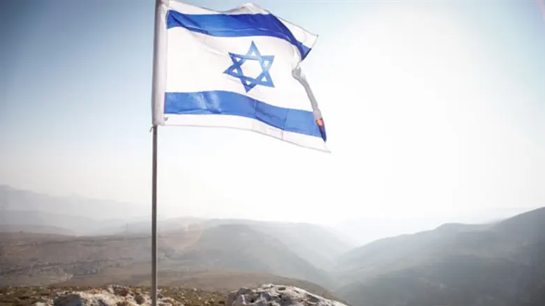 Israeli flag in Jordan Valley