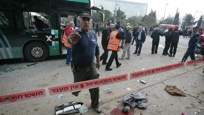 Место теракта в Иерусалиме