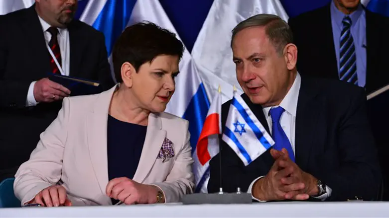 Netanyahu with Polish prime minister