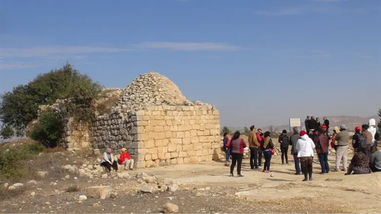 Tourists in Beit El, in Samaria