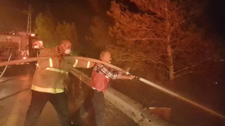 Fire fighters near Dolev