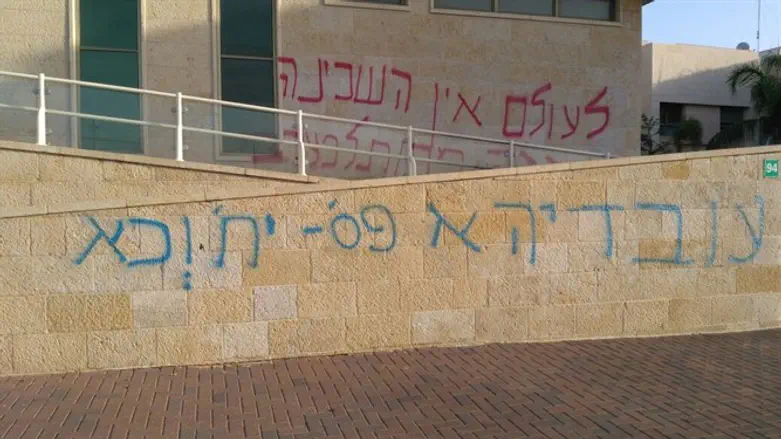 כתובות על בית התפילה