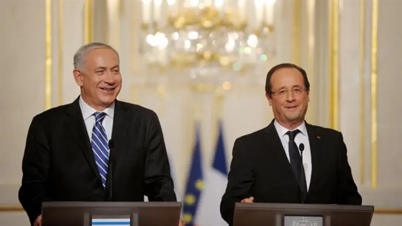 Netanyahu and Hollande (file)