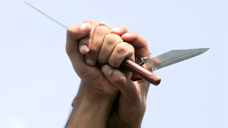 Arab terrorists brandish knives