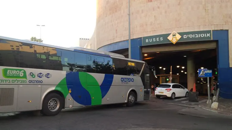 Superbus bus at Jerusalem's Central Bus Station