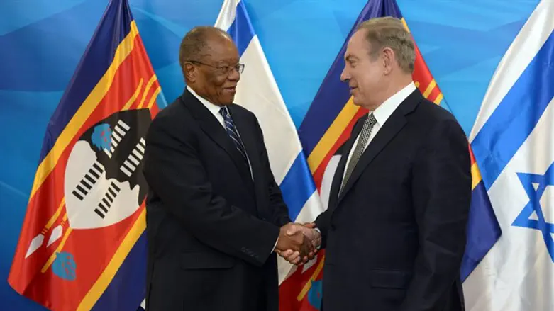 נתניהו עם ראש ממשלת סווזילנד, היום