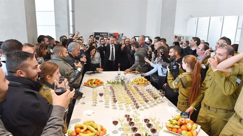 Liberman with Christian soldiers