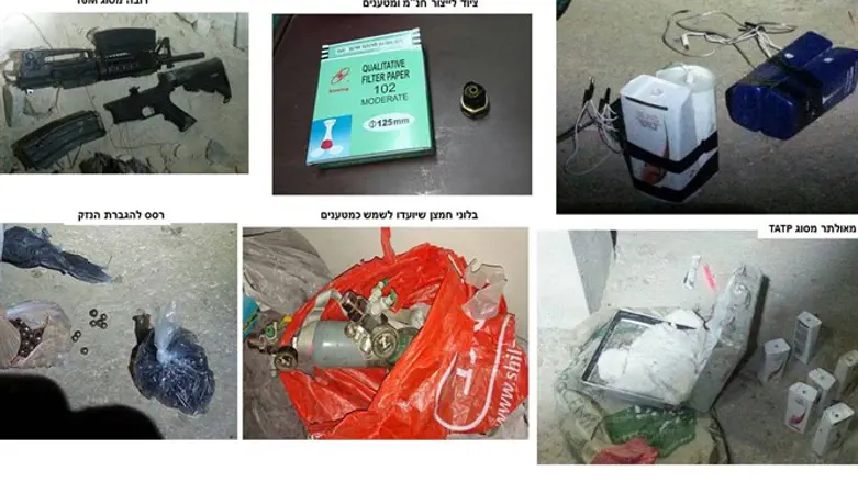 Weapons and materials seized from Hamas cell