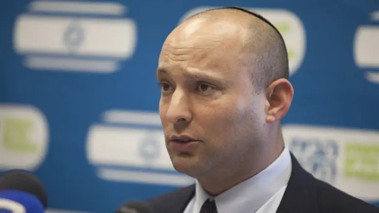 Naftali Bennett at a Jewish Home meeting
