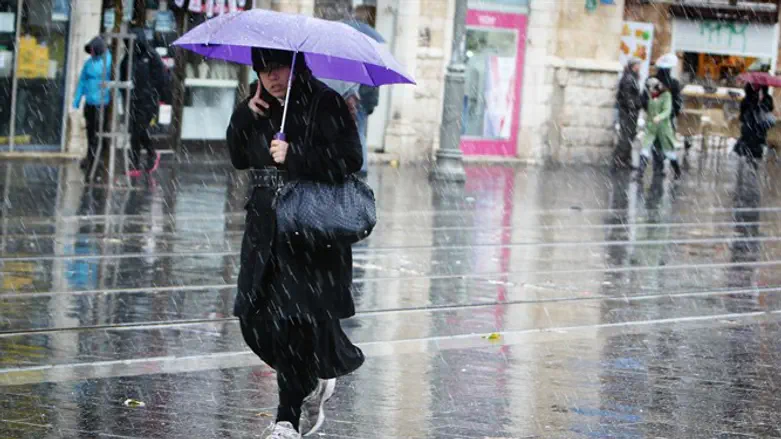 Rain in Jerusalem (illustrative)