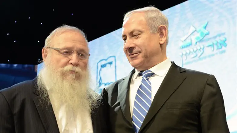 הרב דרוקמן עם נתניהו. ארכיון